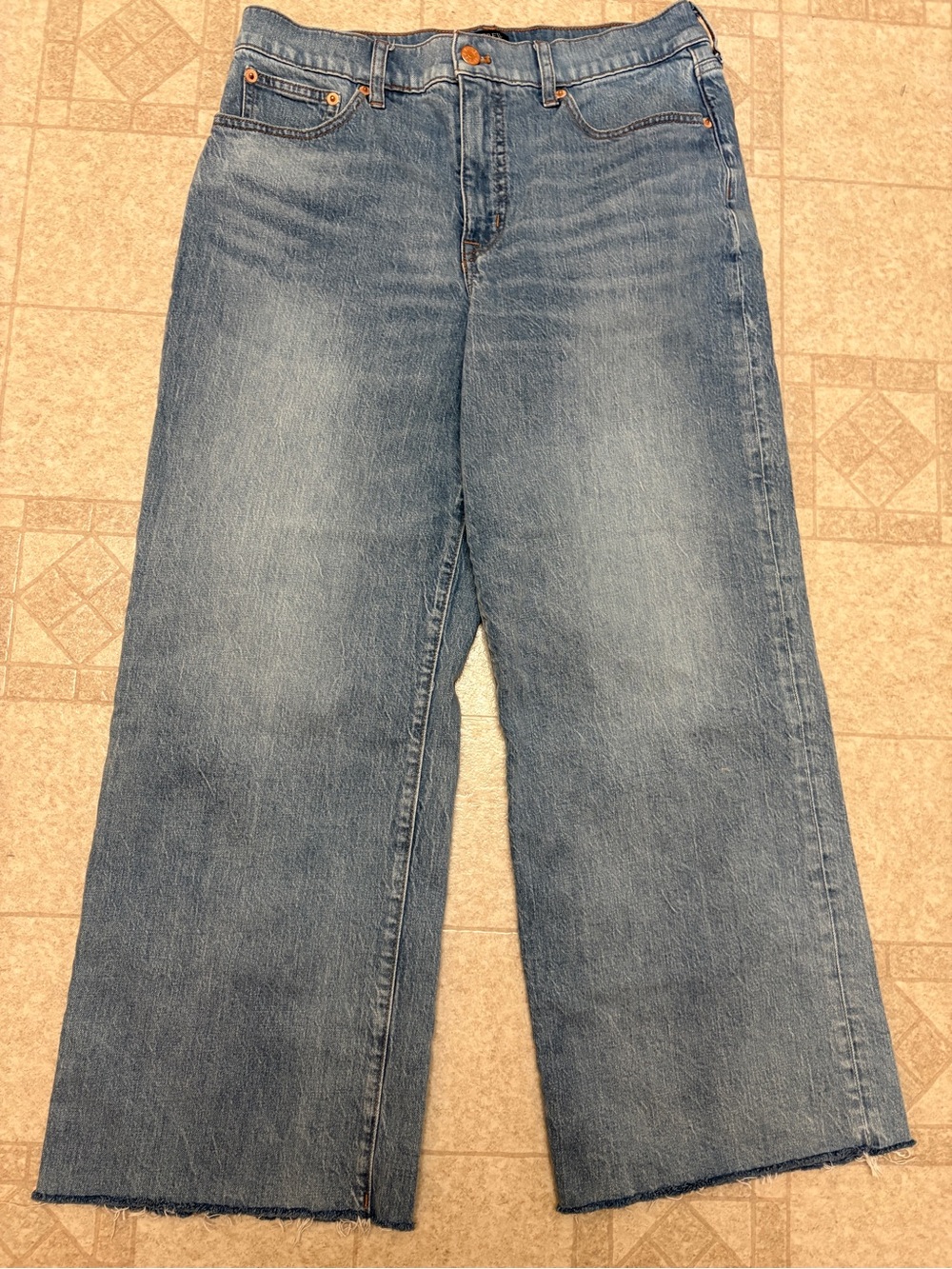 J. Crew Jeans Wide-Leg Flare Crop High-Rise